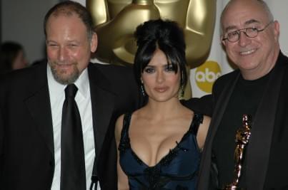 Photo: Picture of Michael Silvers, Salma Hayek and Randy Thom | 77th Annual Academy Awards 77-874.jpg