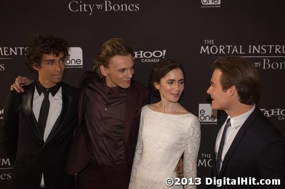 Robert Sheehan, Jamie Campbell Bower, Lily Collins and Kevin Zegers at The Mortal Instruments: City of Bones Toronto premiere