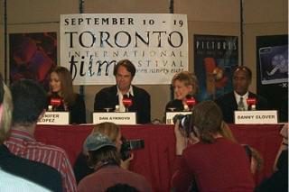 Photo: Picture of Jennifer Lopez, Dan Aykroyd, Jane Curtin and Danny Glover | Antz press conference | 23rd Toronto International Film Festival 10-6.jpg