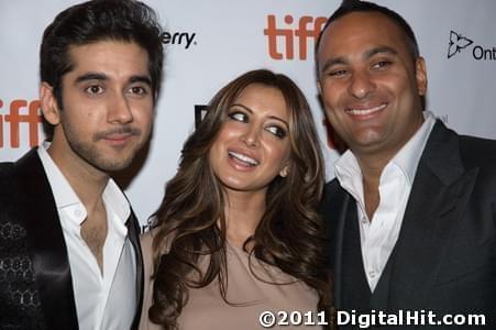 Vinay Virmani, Noureen DeWulf and Russell Peters | Breakaway premiere | 36th Toronto International Film Festival