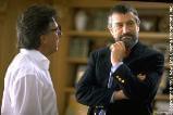 Dustin Hoffman and Robert De Niro in Wag the Dog. Photo courtesy of New Line Cinema.