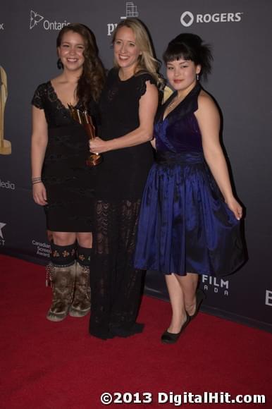 Stacey Aglok MacDonald, Miranda de Pencier and Ippiksaut Friesen | 1st Canadian Screen Awards