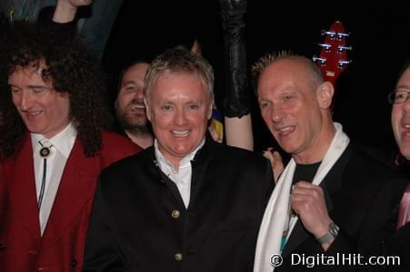 Brian May, Roger Taylor and David Mirvish | Post-Show Backstage Gathering | We Will Rock You opening night – Toronto