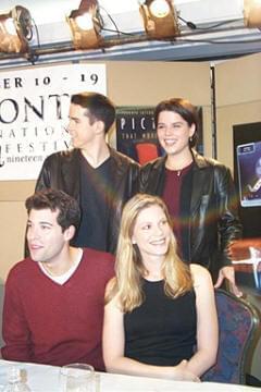 Christian Campbell, Neve Campbell, Dean Paras and Katie Wright | Hair Shirt press conference | 23rd Toronto International Film Festival