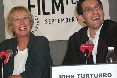 Marleen Gorris and John Turturro at The Luzhin Defence press conference | 25th Toronto International Film Festival