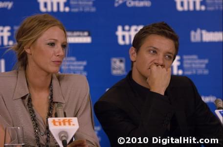 Blake Lively and Jeremy Renner at The Town press conference | 35th Toronto International Film Festival