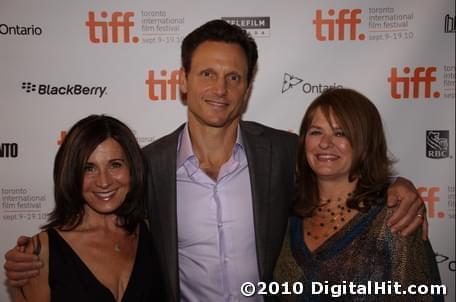 Pamela Gray, Tony Goldwyn and Betty Anne Waters | Conviction premiere | 35th Toronto International Film Festival