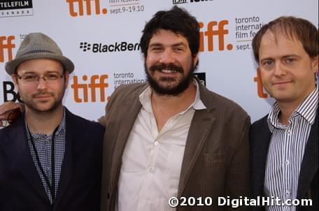 Keith Calder, Felipe Marino and Joe Neurauter | Peep World premiere | 35th Toronto International Film Festival