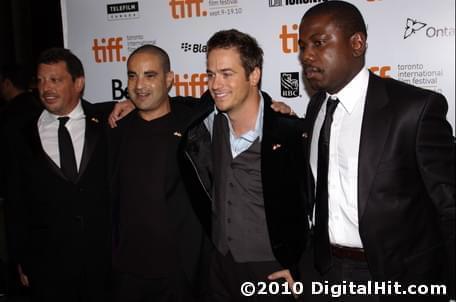 Daniel Iron, Lance Samuels, Frank Rautenbach and Kweku Mandela at The Bang Bang Club premiere | 35th Toronto International Film Festival