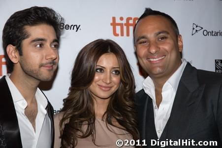 Vinay Virmani, Noureen DeWulf and Russell Peters | Breakaway premiere | 36th Toronto International Film Festival