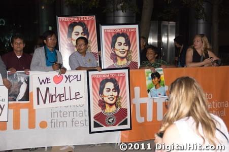 Aung San Suu Kyi supporters at The Lady premiere | 36th Toronto International Film Festival