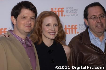 Tyler Davidson, Jessica Chastain and Michael Barker | Take Shelter premiere | 36th Toronto International Film Festival