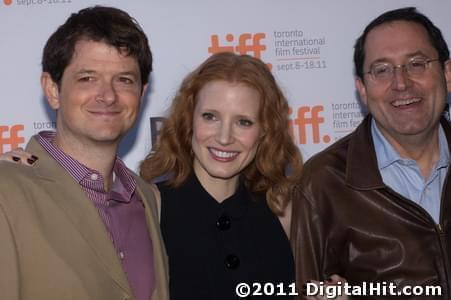 Tyler Davidson, Jessica Chastain and Michael Barker | Take Shelter premiere | 36th Toronto International Film Festival