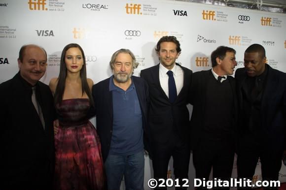 Photo: Picture of Anupam Kher, Jennifer Lawrence, Robert De Niro, Bradley Cooper, David O. Russell and Chris Tucker | Silver Linings Playbook premiere | 37th Toronto International Film Festival TIFF2012-d3i-0370.jpg