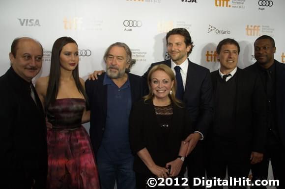 Anupam Kher, Jennifer Lawrence, Robert De Niro, Jacki Weaver, Bradley Cooper, David O. Russell and Chris Tucker | Silver Linings Playbook premiere | 37th Toronto International Film Festival