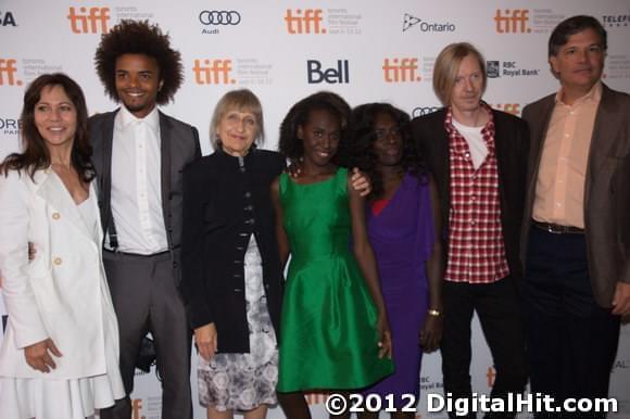 Leslie Urdang, Eka Darville, Robin Scholes, Xzannjah Matsi, Healesville Joel, Andrew Adamson and Dean Vanech | Mr. Pip premiere | 37th Toronto International Film Festival