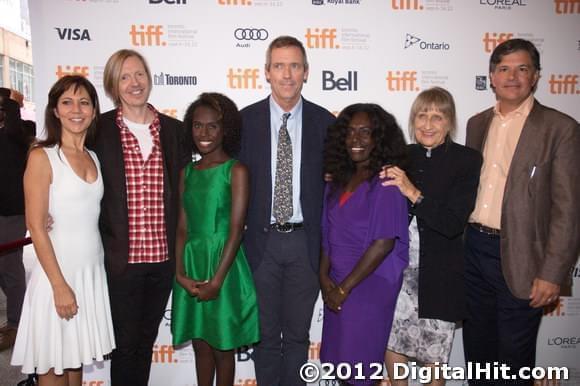 Leslie Urdang, Andrew Adamson, Xzannjah Matsi, Hugh Laurie, Healesville Joel, Robin Scholes and Dean Vanech | Mr. Pip premiere | 37th Toronto International Film Festival