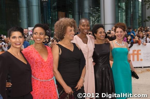 Carole Lambert, Eisa Davis, Angela Davis, Sidra Smith, Shola Lynch and Carine Ruszniewski | Free Angela & All Political Prisoners premiere | 37th Toronto International Film Festival