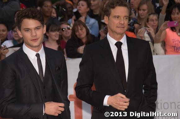Jeremy Irvine and Colin Firth at The Railway Man premiere | 38th Toronto International Film Festival