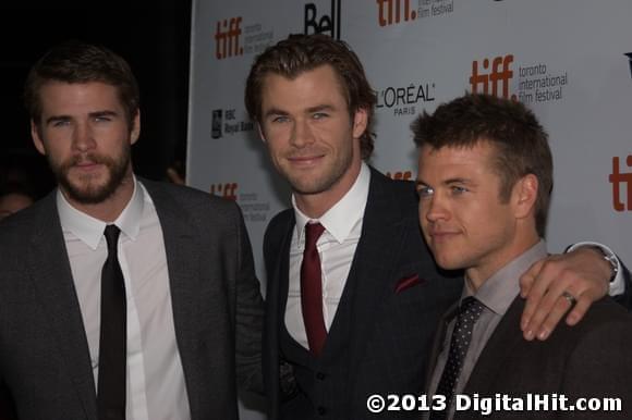 Liam Hemsworth, Chris Hemsworth and Luke Hemsworth | Rush premiere | 38th Toronto International Film Festival