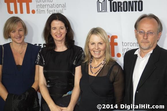 Gail Egan, Andrea Calderwood, Alison Deegan and Bertrand Faivre | A Little Chaos premiere | 39th Toronto International Film Festival