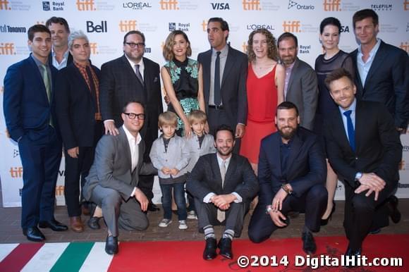 David Bernon, Stephen Lippross, Jared Ian Goldman, Ross Katz, Rose Byrne, Bobby Cannavale, Liz Flahive, Jeff Cox, Karrie Cox, Paul Bernon, Sam Slater, Caleb Paddock, Matthew Paddock, Nick Kroll, Marcus Cox and Joel McHale | Adult Beginners premiere | 39th Toronto International Film Festival