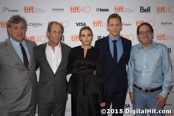 Tom Bernard, Marc Abraham, Elizabeth Olsen, Tom Hiddleston and Michael Barker | I Saw the Light premiere | 40th Toronto International Film Festival