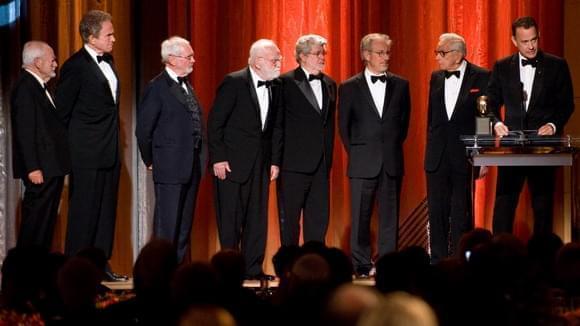 De Laurentiis,Beatty,Jewison,Zaentz,Lucas,Spielberg,Mirisch and Hanks at Governors Awards 2009.